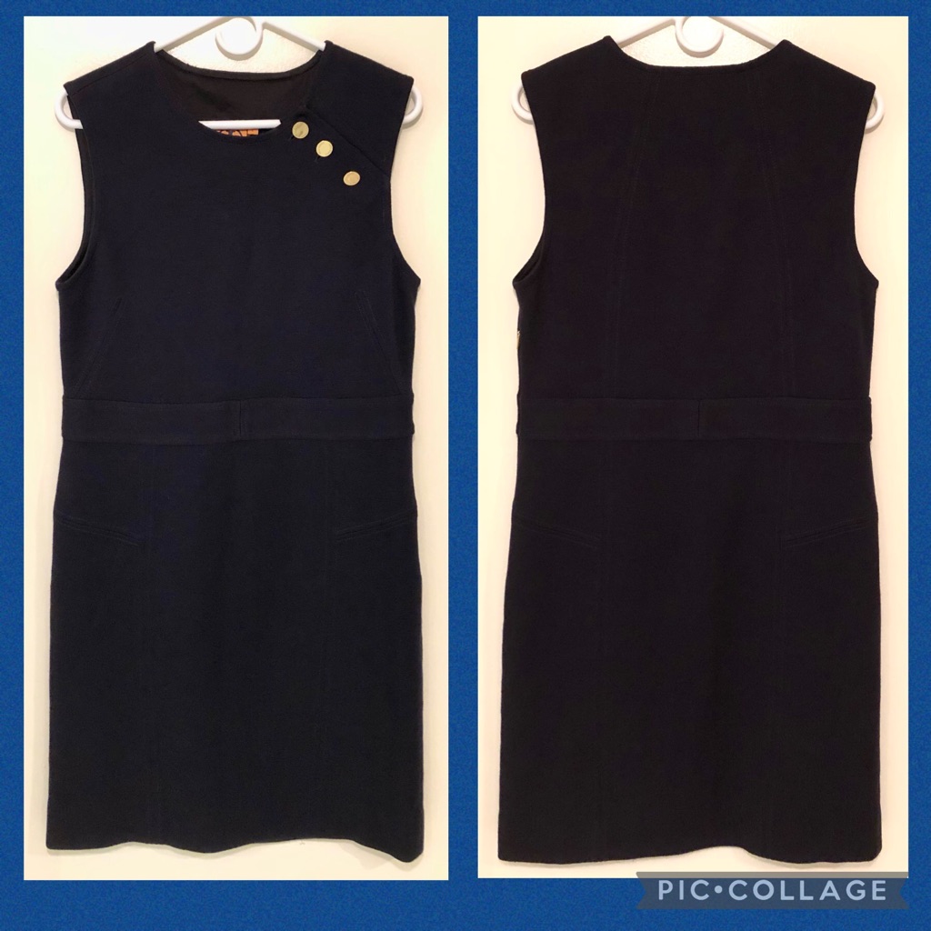 Tory Burch Wool Blend Sheath Dress With Gold Button Accents